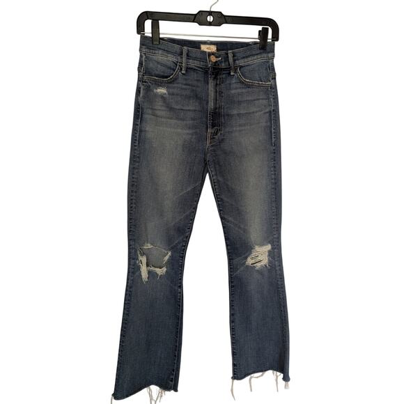 Mother Womens Jeans, Distressed Mother Hustler Ankle Fray Bootcut Jeans, Sz W26 - Picture 1 of 10